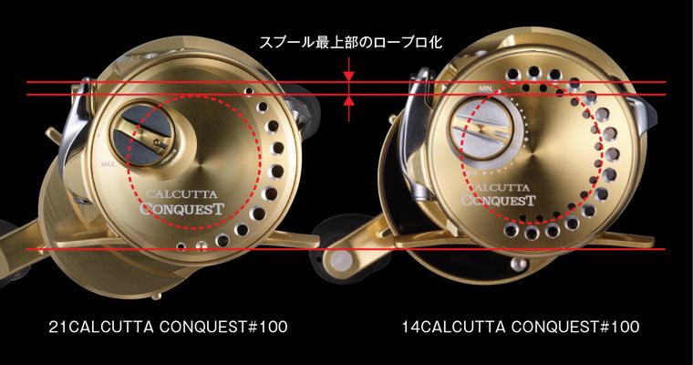 更なる小型化に巻き性能が向上 シマノ 21 カルカッタコンクエスト